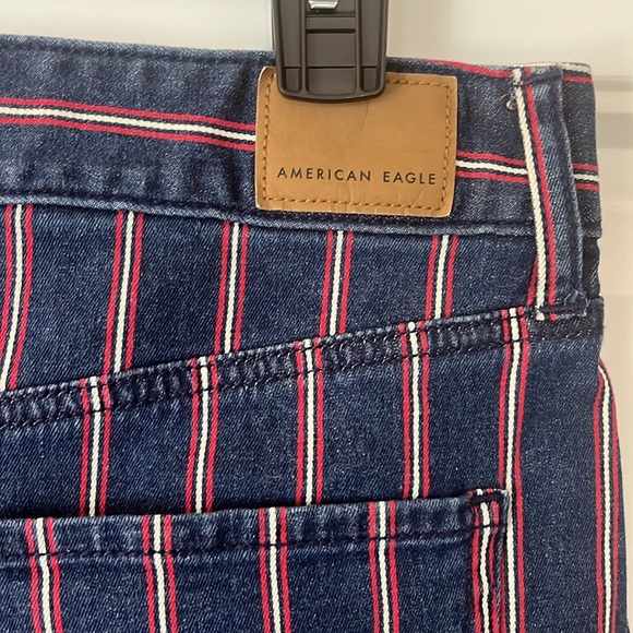 American Eagle• NWOT High Rise Striped Blue, Red and White Mini Skirt, Sz 6, - Picture 5 of 17